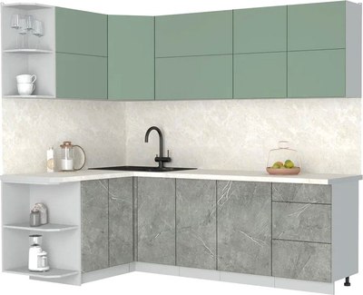 Кухонный гарнитур Интерлиния Мила Матте 1.5x2.4 А - фото