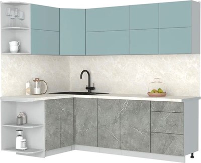 Кухонный гарнитур Интерлиния Мила Матте 1.5x2.4 А - фото