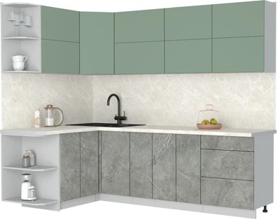 Кухонный гарнитур Интерлиния Мила Матте 1.5x2.5 А - фото