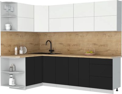 Кухонный гарнитур Интерлиния Мила Матте 1.5x2.6 А - фото