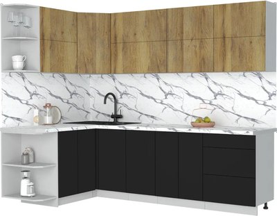 Кухонный гарнитур Интерлиния Мила Матте 1.5x2.6 А - фото