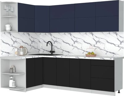 Кухонный гарнитур Интерлиния Мила Матте 1.5x2.6 А - фото