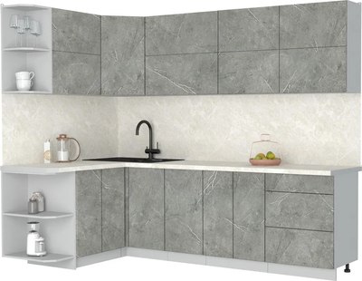 Кухонный гарнитур Интерлиния Мила Матте 1.5x2.6 А - фото