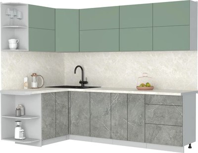 Кухонный гарнитур Интерлиния Мила Матте 1.5x2.6 А - фото