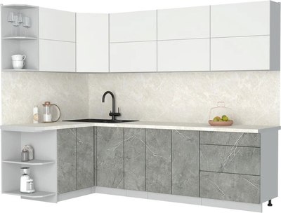 Кухонный гарнитур Интерлиния Мила Матте 1.5x2.7 А - фото