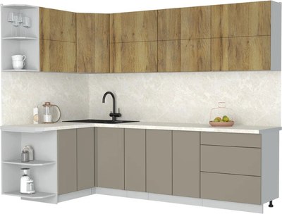 Кухонный гарнитур Интерлиния Мила Матте 1.5x2.7 А - фото