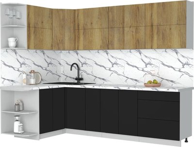 Кухонный гарнитур Интерлиния Мила Матте 1.5x2.7 А - фото