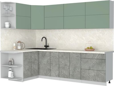 Кухонный гарнитур Интерлиния Мила Матте 1.5x2.7 А - фото