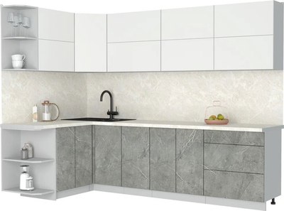 Кухонный гарнитур Интерлиния Мила Матте 1.5x2.8 А - фото