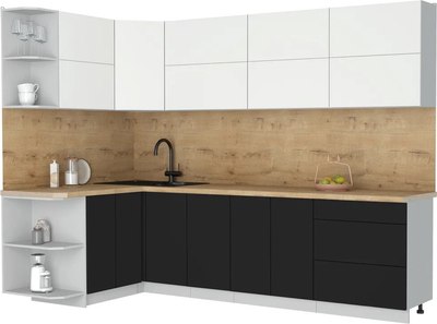 Кухонный гарнитур Интерлиния Мила Матте 1.5x2.8 А - фото