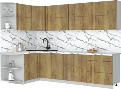 Кухонный гарнитур Интерлиния Мила Матте 1.5x2.8 А - фото