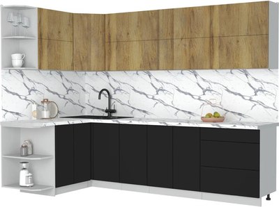 Кухонный гарнитур Интерлиния Мила Матте 1.5x2.8 А - фото