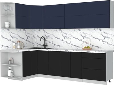 Кухонный гарнитур Интерлиния Мила Матте 1.5x2.8 А - фото