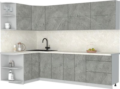 Кухонный гарнитур Интерлиния Мила Матте 1.5x2.8 А - фото