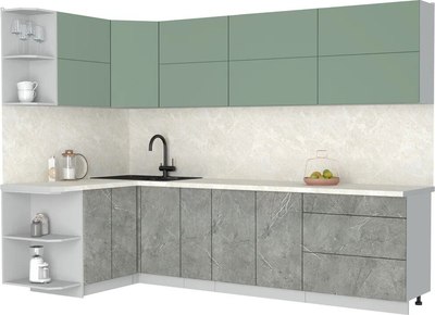 Кухонный гарнитур Интерлиния Мила Матте 1.5x2.9 А - фото