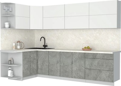 Кухонный гарнитур Интерлиния Мила Матте 1.5x3.0 А - фото