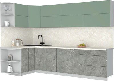 Кухонный гарнитур Интерлиния Мила Матте 1.5x3.0 А - фото