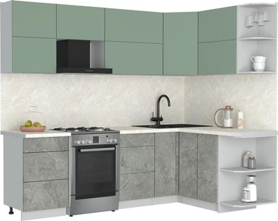 Кухонный гарнитур Интерлиния Мила Матте 1.5x2.5 Б - фото