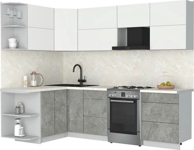 Кухонный гарнитур Интерлиния Мила Матте 1.5x2.6 Б - фото