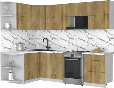 Кухонный гарнитур Интерлиния Мила Матте 1.5x2.6 Б - фото