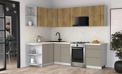 Кухонный гарнитур Интерлиния Мила Матте 1.5x2.6 Б