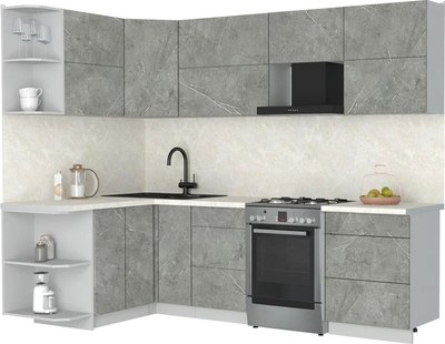 Кухонный гарнитур Интерлиния Мила Матте 1.5x2.6 Б - фото