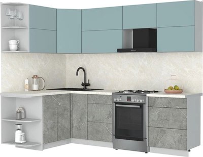 Кухонный гарнитур Интерлиния Мила Матте 1.5x2.6 Б - фото