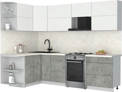 Кухонный гарнитур Интерлиния Мила Матте 1.5x2.7 Б - фото