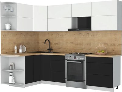 Кухонный гарнитур Интерлиния Мила Матте 1.5x2.7 Б - фото