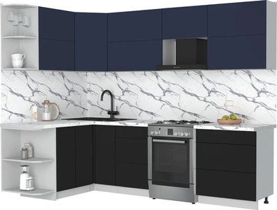 Кухонный гарнитур Интерлиния Мила Матте 1.5x2.7 Б - фото