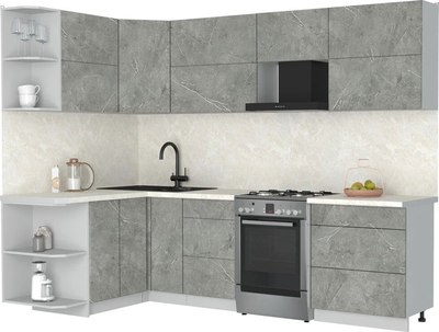 Кухонный гарнитур Интерлиния Мила Матте 1.5x2.7 Б - фото