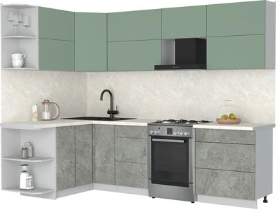 Кухонный гарнитур Интерлиния Мила Матте 1.5x2.7 Б - фото