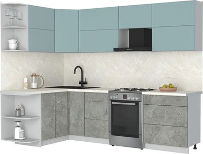 Кухонный гарнитур Интерлиния Мила Матте 1.5x2.7 Б - фото