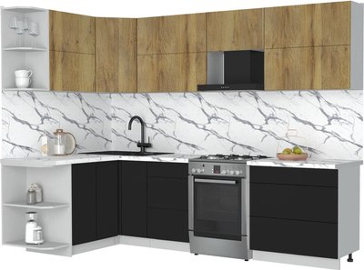 Кухонный гарнитур Интерлиния Мила Матте 1.5x2.8 Б - фото