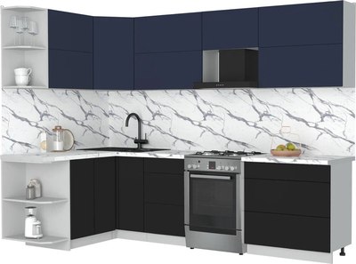 Кухонный гарнитур Интерлиния Мила Матте 1.5x2.8 Б - фото