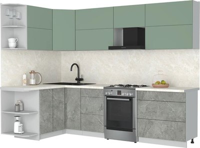 Кухонный гарнитур Интерлиния Мила Матте 1.5x2.8 Б - фото