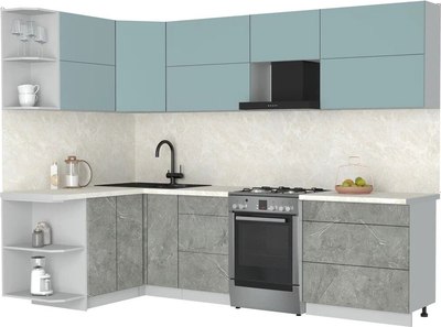 Кухонный гарнитур Интерлиния Мила Матте 1.5x2.8 Б - фото