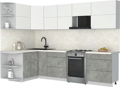 Кухонный гарнитур Интерлиния Мила Матте 1.5x2.9 Б - фото