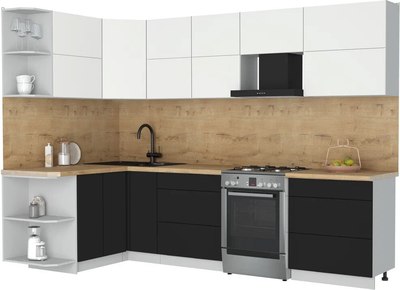 Кухонный гарнитур Интерлиния Мила Матте 1.5x2.9 Б - фото