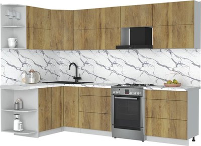 Кухонный гарнитур Интерлиния Мила Матте 1.5x2.9 Б - фото