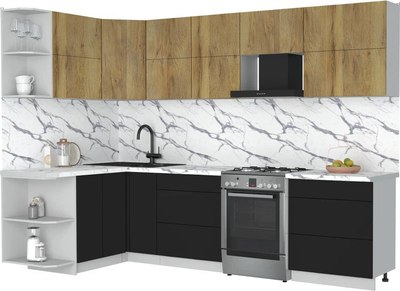 Кухонный гарнитур Интерлиния Мила Матте 1.5x2.9 Б - фото