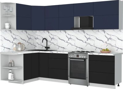 Кухонный гарнитур Интерлиния Мила Матте 1.5x2.9 Б - фото