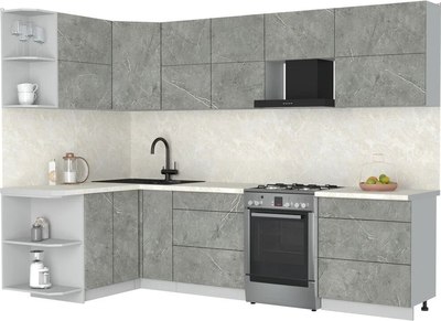 Кухонный гарнитур Интерлиния Мила Матте 1.5x2.9 Б - фото