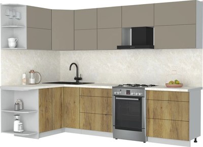 Кухонный гарнитур Интерлиния Мила Матте 1.5x2.9 Б - фото