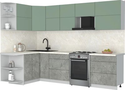 Кухонный гарнитур Интерлиния Мила Матте 1.5x2.9 Б - фото