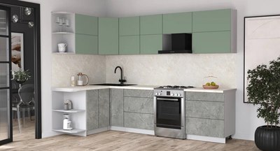 Кухонный гарнитур Интерлиния Мила Матте 1.5x2.9 Б