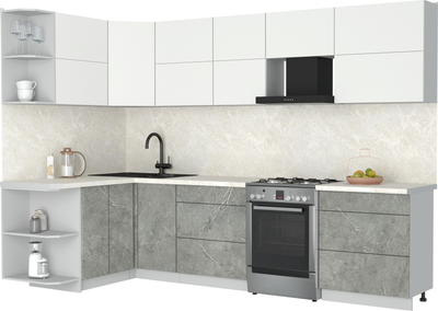 Кухонный гарнитур Интерлиния Мила Матте 1.5x3.0 Б - фото