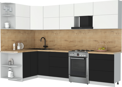 Кухонный гарнитур Интерлиния Мила Матте 1.5x3.0 Б - фото