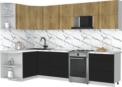 Кухонный гарнитур Интерлиния Мила Матте 1.5x3.0 Б - фото