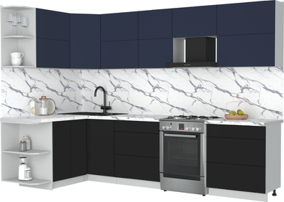 Кухонный гарнитур Интерлиния Мила Матте 1.5x3.0 Б - фото